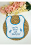My Brother Loves Me So Much Written Baby Bib Blue