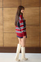 Women's Polo Neck Oversized Striped Knitwear Sweater 3123 - 8