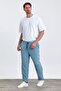 BLUE Men's Jogger Pants - Double Leg, Cotton, Elastic Waist and Drawstring - 6