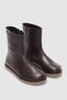 Miron Genuine Leather Side Zipper Women's Boots - Brown - 5