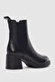 Caen Genuine Leather Elastic Women's Boots - Black - 2