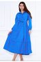 Women's Layered Shirt Collar Stylish Blue Long Dress