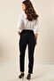 Waist Belt Side Pocket Skinny Leg Crepe Wide Size Pants - 4