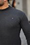 Herren-Pullover aus Baumwolle mit halbem Rollkragen in Anthrazit - 2
