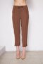 Women's Elastic Waist Aerobin Double Leg Brown Trousers - 2