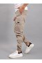 Men's Elastic Waist Cargo Pocket Mink Jogger Pants - 3