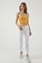 Women's High Waist Narrow Leg Stretchy White Jeans - 6