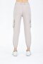 Women's Cargo Pocket High Waist Narrow Leg Gray Trousers - 5