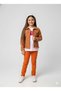Girl's Orange Denim Jacket / Orange Denim Trousers / Printed T-Shirt 3-Piece Combination - Festive - Seasonal - 5