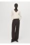 V-Neck Wool Blend Cardigan - 2