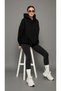 Hooded Fleece Inside Black Unisex Oversized Hoodie Sweatshirt