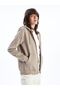 Lcwaıkı Basic Brown Hooded Solid Long Sleeve Women's Zip-Up Sweatshirt