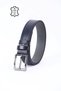 100% Genuine Leather Men's Denim Fabric Belt Navy Blue 3.5cm Buffalo Leather