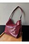 Claret Red Women's Soft Leather Hand and Shoulder Bag - 8