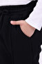 Winter Fleece-Lined 3-Thread Black Sweatpants with Pockets for Boys and Girls - 5