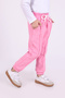 Winter Fleece-Lined 3-Thread Girls' Pink Sweatpants with Pockets - 5