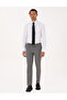 Gray Extra Slim Fit Striped Fabric Trousers 50278454-Vr024