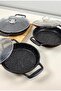 Set of 3 Cast Frying Pans with Glass Lid 18-20-22 CM - 3