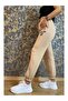 Women's Cotton Three Thread High Waisted Jogger Sweatpants with Elastic Legs and Raised Inside - 2