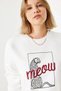 Leopard Patterned 3 Threads Charted Sweatshirt