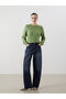 Crew Neck Self-Patterned Women's Knitwear Sweater - 2