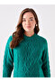 Crew Neck Self-Patterned Long Sleeve Maternity Knitwear Sweater - 3