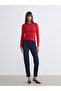 Crew Neck Self-Patterned Women's Knitwear Sweater - 3