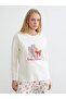 Crew Neck Printed Women's Pajamas - 2