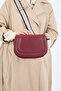 Women's Claret Red Bag with Thick Canvas Strap and ZRA Equivalent Shoulder and Crossbody Strap - 2