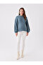 Crew Neck Self Patterned Long Sleeve Oversize Maternity Knitwear Sweater - 3
