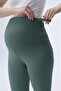714 Green Color Extra Soft Textured, Shaping / Sculpting and Flexible Effective High Waist Maternity Leggings - 5