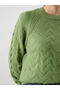 Crew Neck Self-Patterned Women's Knitwear Sweater - 3