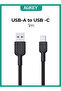 كابل USB-A إلى USB-C مضفر من النايلون بطول 1 متر، أسود - 2