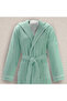 Unisex Green Bathrobe 100% Cotton |   High Quality, Hooded and Ribbed - 5