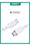 كابل USB-C إلى USB-C من السيليكون PD بقوة 100 وات بطول 1 متر SCC101 أبيض