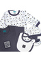 5 piece Sets include Bib, Romper, Mittens, Cap and Sleepsuit, 9-12 Months , Gray - 7