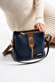 Gold Detailed 3 Compartment Shoulder and Crossbody Bag - 5