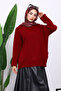 Burgundy Crew Neck Soft Textured Oversized Knitwear Sweater - 3