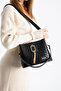 Gold Detailed 3 Compartment Shoulder and Crossbody Bag - 6
