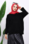 Black Crew Neck Soft Textured Oversized Knitwear Sweater - 3