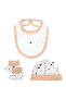 5 piece Sets include Bib, Romper, Mittens, Cap and Sleepsuit, 3-6 Months , Cream - 4