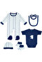 5 piece Sets include Bib, Romper, Mittens, Cap and Sleepsuit, 0-3 Months , Blue