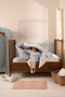 %100 Cotton Satin Baby Duvet Cover Set - TOILE DE JOUY / Blue (120 Thread / cm²) - 3