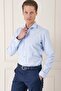 Men's Gk 720 Slim Fit Textured Cotton Classic Blue Shirt - 3