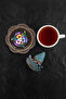 Tea Cup Coasters 10X10Cm 6 Pieces Washable Non-Slip Leather Yellow Blue Purple Violet