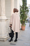 Tricolor Collar Poncho Beige - 7