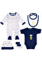 5 piece Sets include Bib, Romper, Mittens, Cap and Sleepsuit, 6-9 Months , Blue