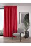 Velvet Textured Extrafor Gathered Saltanat Red High Quality Fund Curtain Single Wing - 2