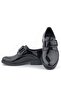 Black Patent Leather Velcro Oxford Children's School Shoes - 7