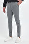 Men's Dark Gray Slim Fit Dobby Lycra Quality Trousers with Pockets - 3